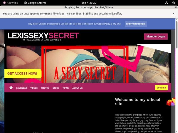 Lexissexysecret.modelcentro.com Account
