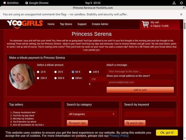 Princess Serena Take Paypal